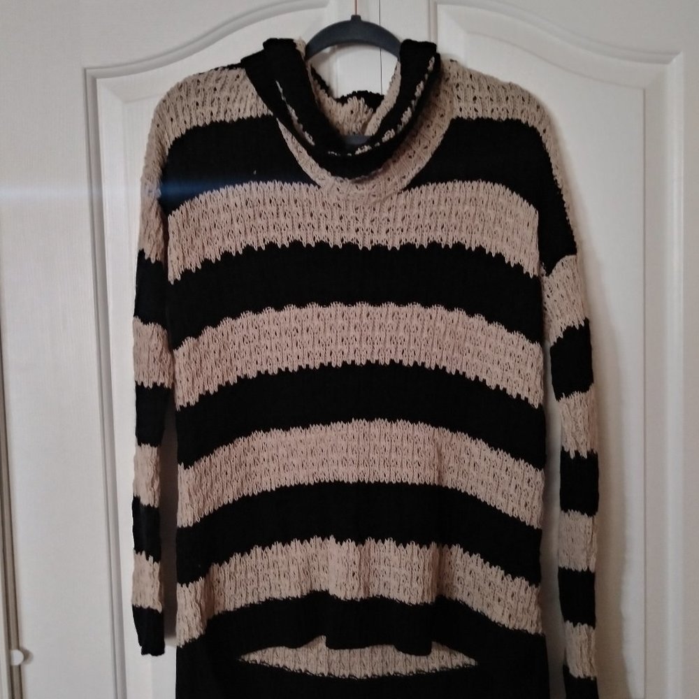 14th & Union Turtleneck Sweater, S Black/Tan